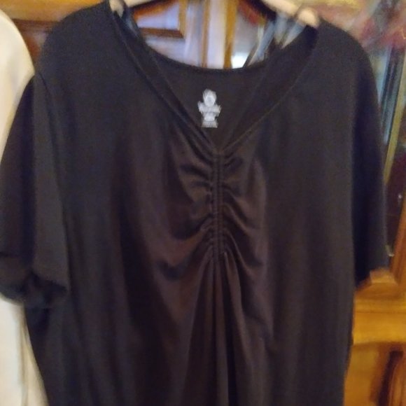 New Rainbeau Curves Pull-over Leisurewear Short Sleeve Top Black Sz 22-24 - Picture 1 of 6
